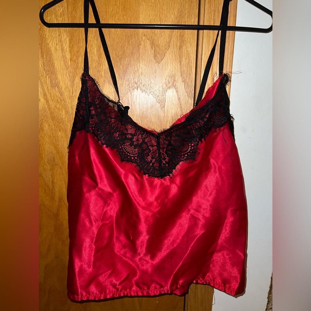 Shein night shirt, Red with lace, Medium